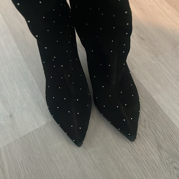 New Schutz Maryana Studded Suede Boots - Picture 3 of 4